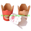 Chinese/Asian Take-out Paper Food Boxes with Metal Wire Handle (NPC-1203)